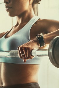 Woman weightlifting with a barbell