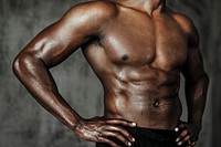 African American man with a muscular body 