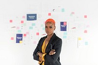 Cool black businesswoman planning a marketing strategy