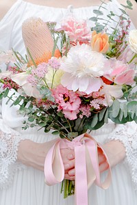 Bride holding a bouquet of flowers