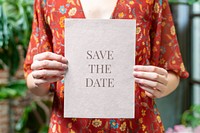 Save the date floral card mockup