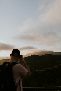 Male travel photographer in California