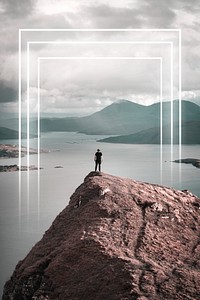 Man standing at Skye Cuillin, Scotland