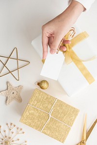 White present with a card