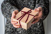 Woman holding a present