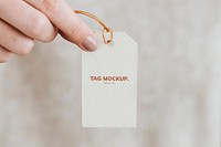 Closeup of gift tag mockup