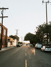 Quiet road in a neighborhood of Los Angeles