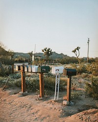 Postboxes in the Californian desert