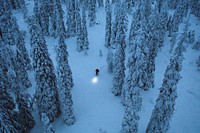 jdsBlue hour at Riisitunturi National Park, Finland drone shot