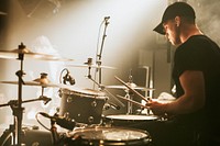 Drummer in a rock concert 