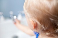 New normal lifestyle toddler washing her hands health photo