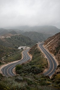 Curvy road mountain background nature photography