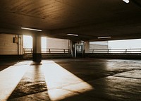 Empty indoor parking lots during the Coronavirus pandemic in UK