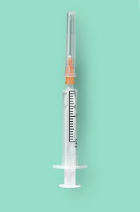 Closeup of an empty syringe mockup