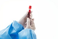 Doctor holding a blood test tube