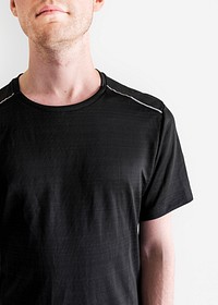 Men's black tee mockup psd studio fashion shoot