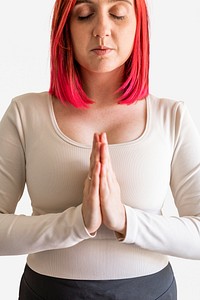 Long sleeve top mockup psd on woman with pink hair