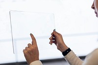 Transparent tablet mockup technology of the future psd