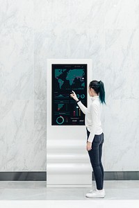 Information screen mockup at a shopping mall psd