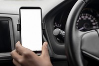 Blank phone screen in a autonomous car