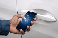 Unlocking smart car by mobile phone application