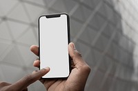 Blank smartphone screen with design space