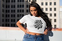 Printed white t-shirt mockup psd make your move plus size women&rsquo;s fashion
