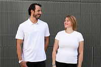Basic white tops mockup psd men and women&rsquo;s fashion apparel