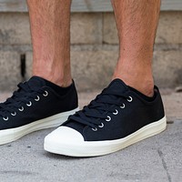 Black canvas sneakers mockup psd men’s shoes apparel shoot