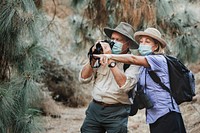 Active senior couple enjoying the beauty of nature during Covid-19 pandemic