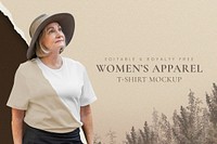 Women&#39;s apparel mockup psd brown nature background