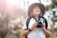 Woman appreciating the beauty of the nature