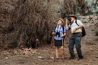 Elderly traveler appreciating the beauty of nature