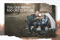 Senior adventure editable template psd you’re never too old to travel