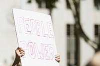 People power placard at a black lives matter protest 