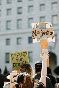 Fight for justice at a Black Lives Matter protest outside the Hall of Justice in Downtown Los Angeles. 15 JUL, 2020 - LOS ANGELES, USA