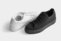 Unisex canvas sneakers mockup shoes 