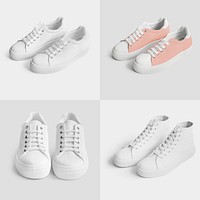 Women's canvas sneakers mockup collection 