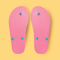 Pink flip flop psd sandal bottom mockup