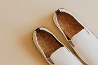 Men's white espadrilles shoes aerial view