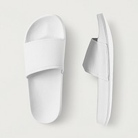 White slide sandal mockup slippers