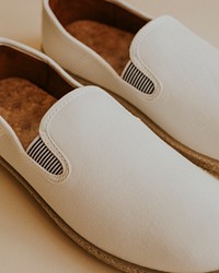 Men's white espadrilles slip-on shoes mockup