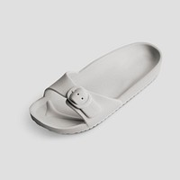 Psd white buckle slide sandal slipper mockup