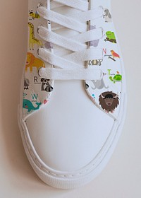 Animal pattern leather sneakers psd shoes
