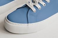 Blue canvas sneakers mockup psd