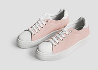 Psd pink canvas sneaker woman's shoes