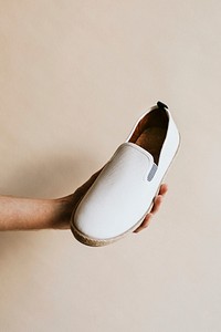 Men's white slip-on shoes mockup