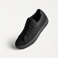 Black canvas sneaker shoes psd