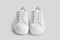 Psd white canvas sneakers shoes