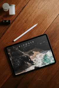 Psd digital tablet wallpaper screen mockup